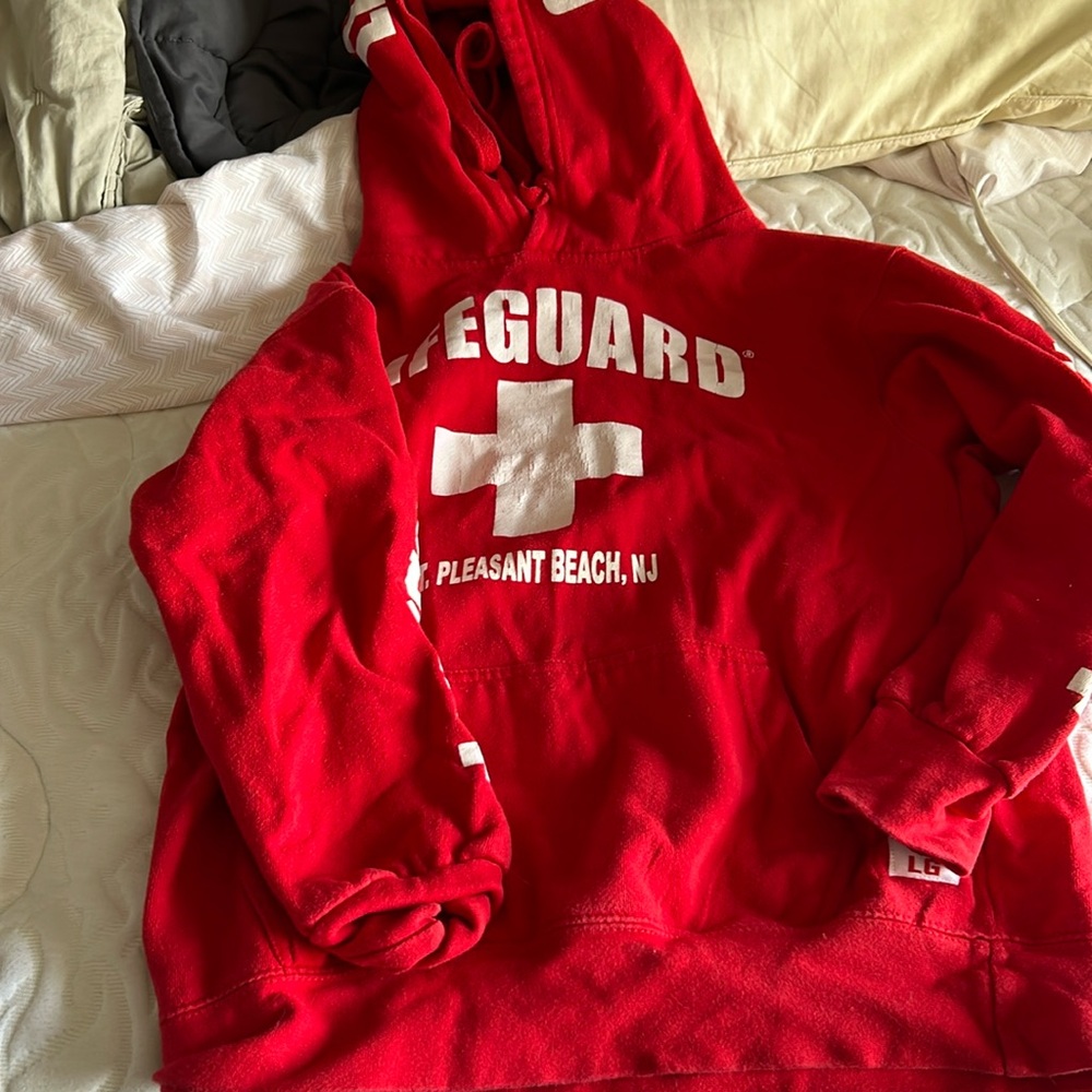 Red & White Point Pleasant Lifeguard Hoodie - Small
